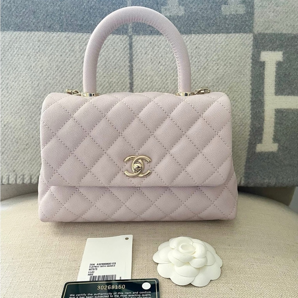 Chanel Quilted Pink 20A Lilac Small Coco Handbag